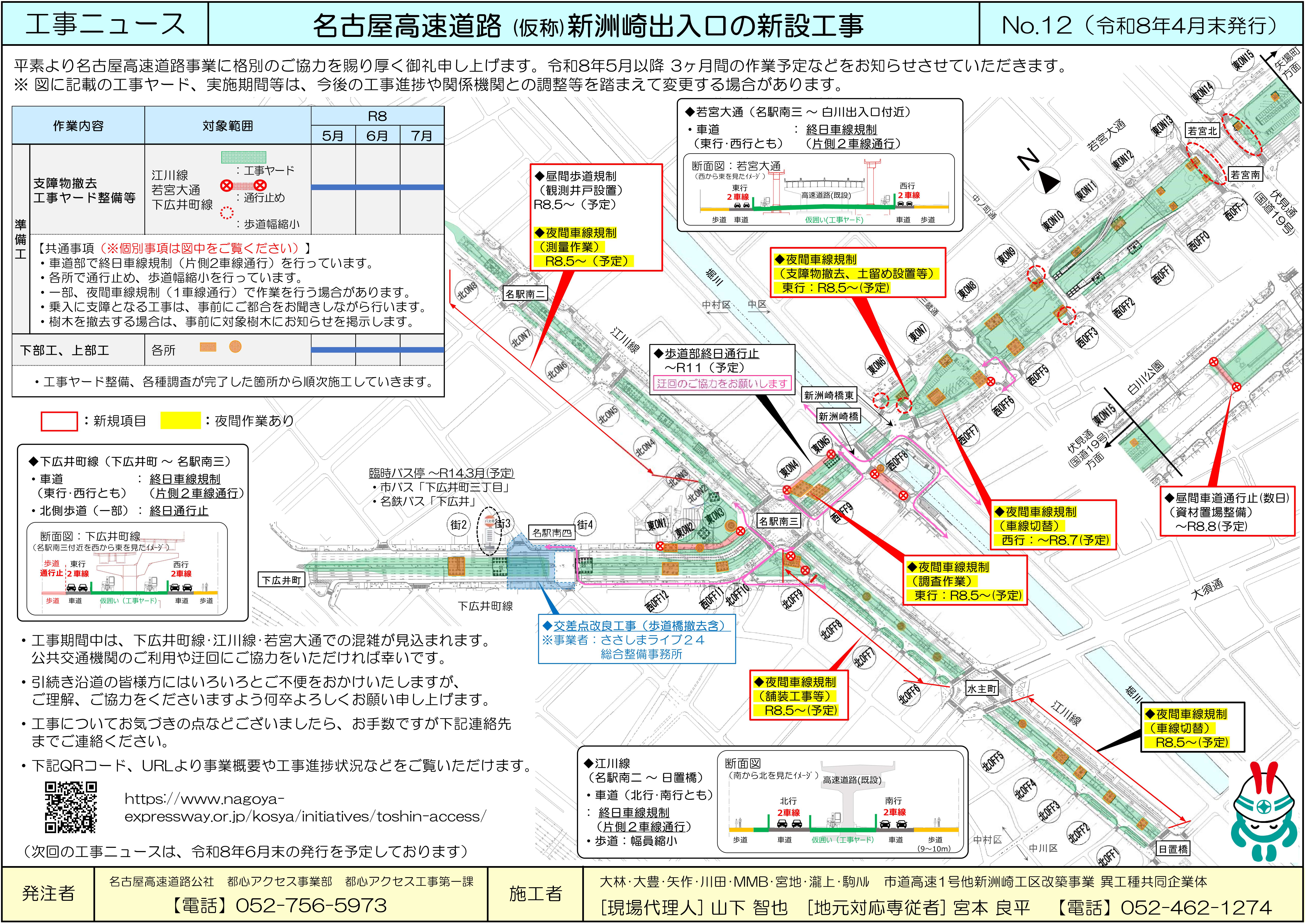 工事ニュース　名古屋高速道路(仮称)新洲崎出入口の新設工事