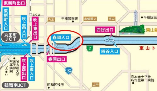 春岡入口付近の地図