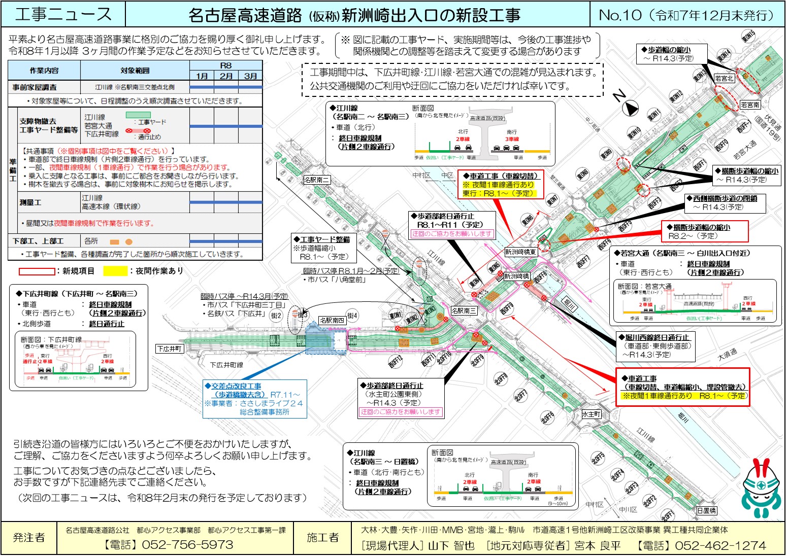 工事ニュース　名古屋高速道路(仮称)新洲崎出入口の新設工事