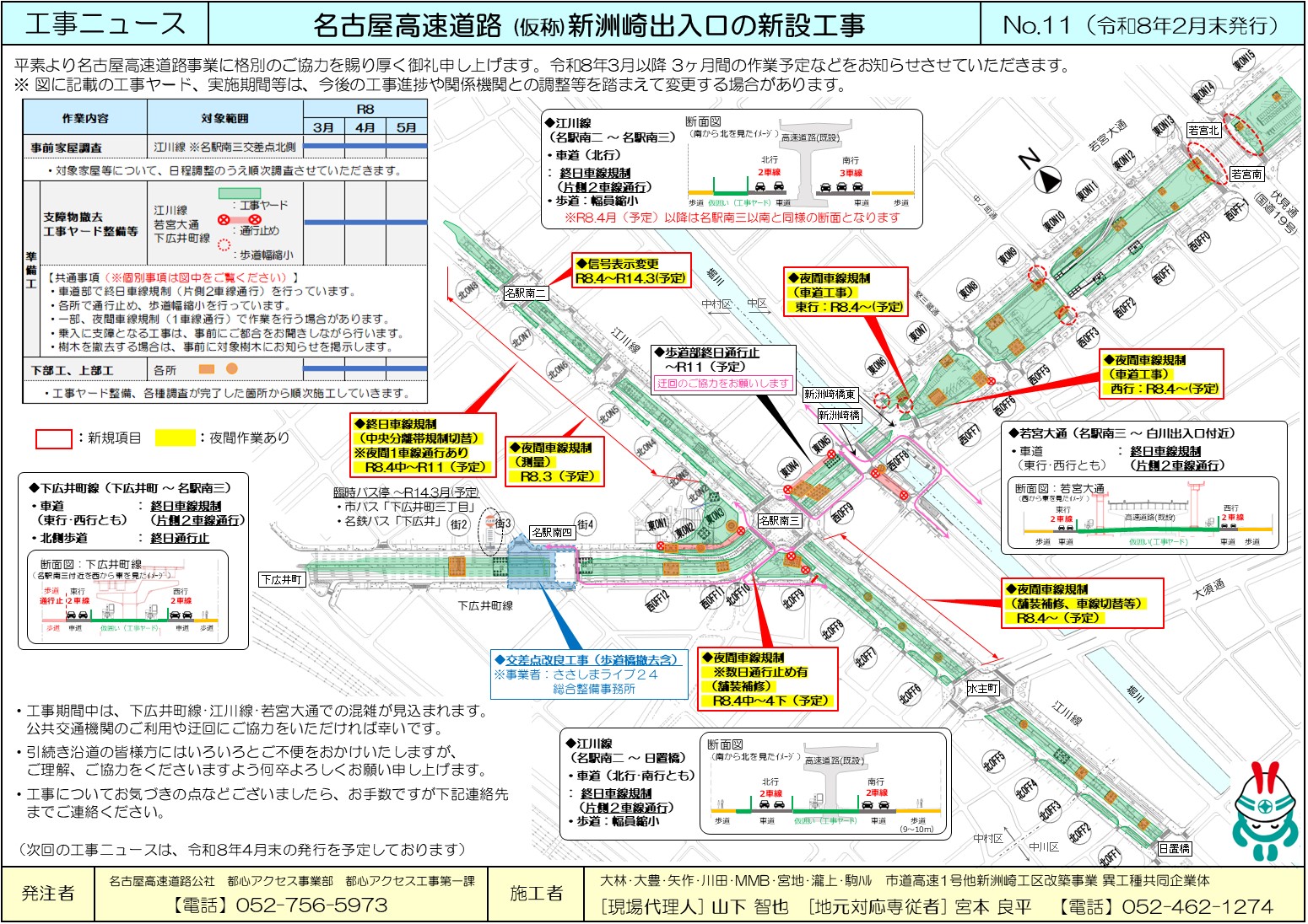 工事ニュース　名古屋高速道路(仮称)新洲崎出入口の新設工事