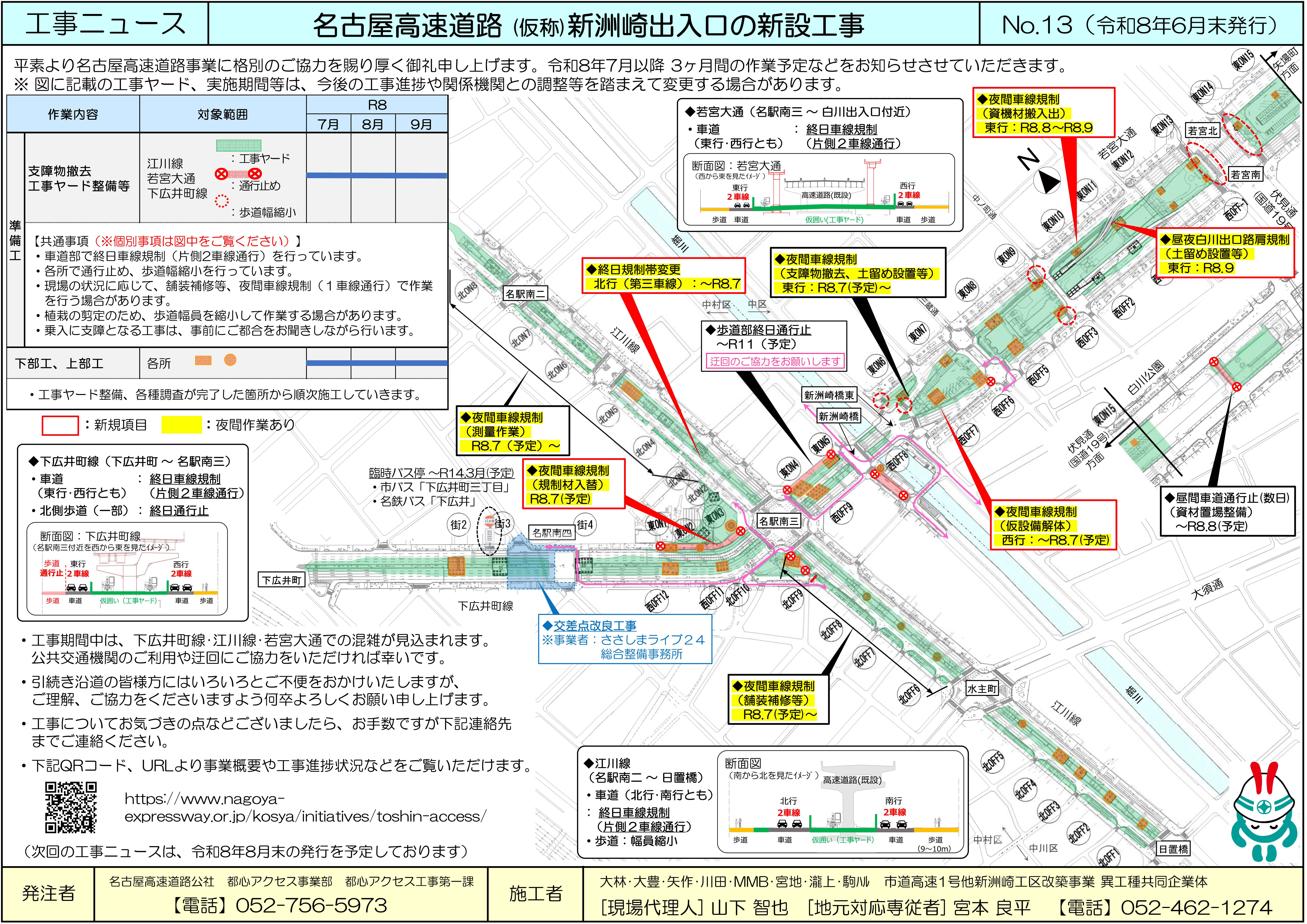 工事ニュース　名古屋高速道路(仮称)新洲崎出入口の新設工事