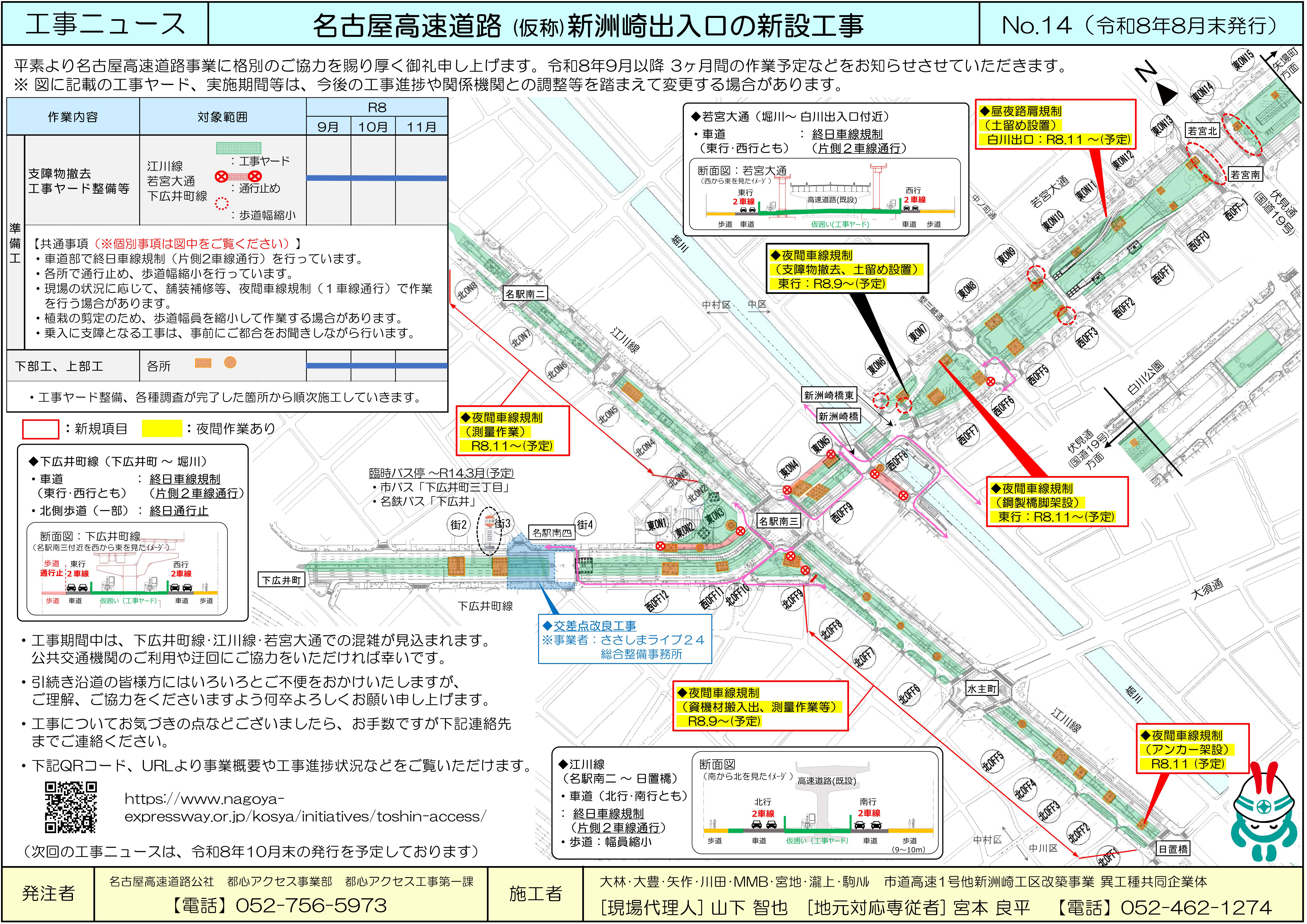 工事ニュース　名古屋高速道路(仮称)新洲崎出入口の新設工事