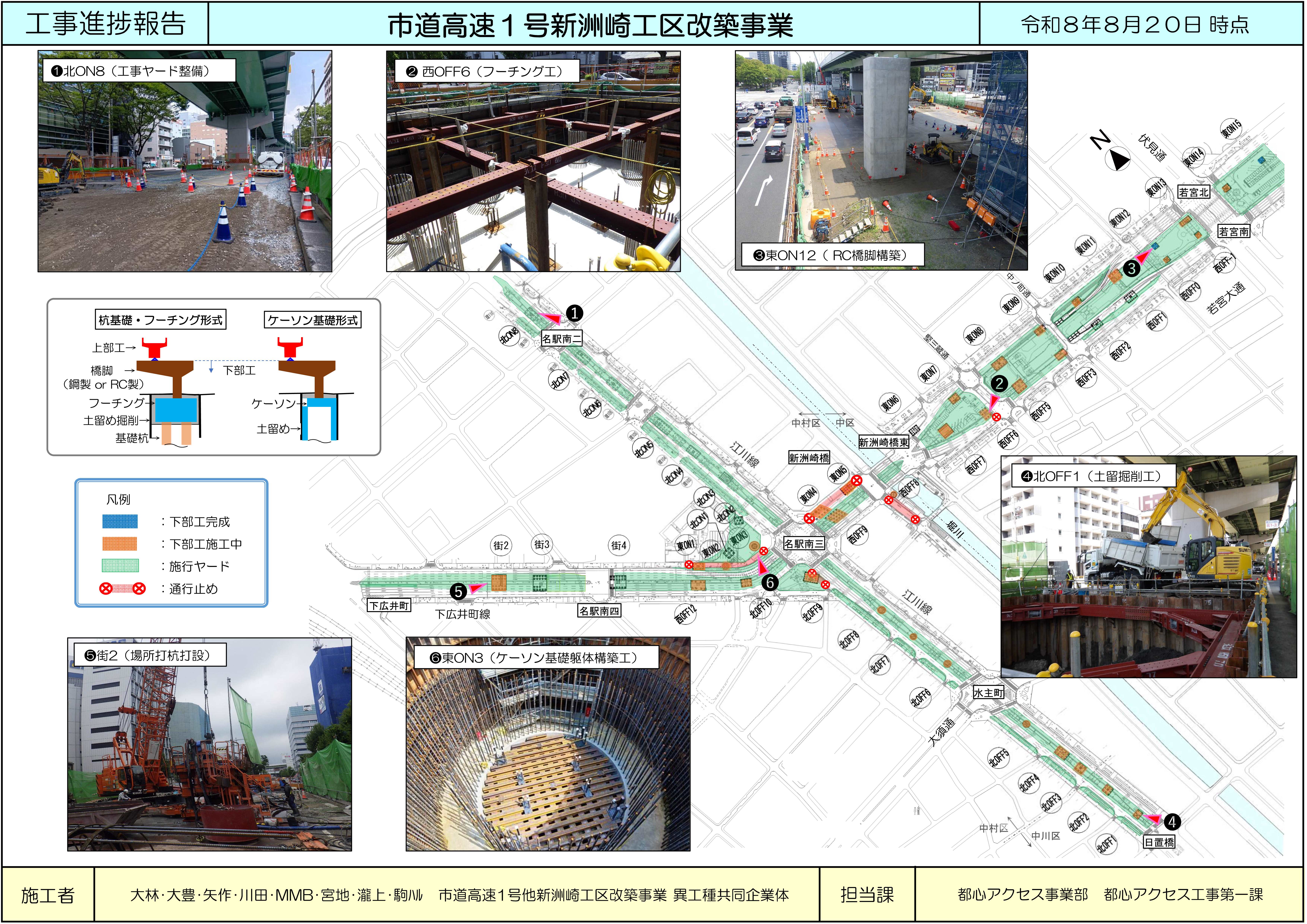 工事進捗報告　市道高速1号新洲崎工区改築事業